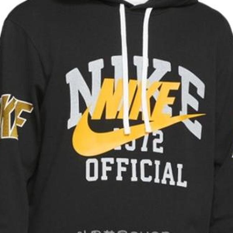 Nike Мужская толстовка с капюшоном с большим логотипом и вышитыми буквами, черные DD6169-010