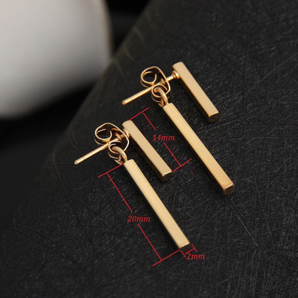 New Fashion Stainless Steel Simple T Bar Drop Earring for Women Geometric Ear Jacket Earrings Wedding Gifts