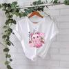 Cotton T-shirt Summer Short Sleeve Round Neck Cartoon Pattern Printed T-Shirts Women’s