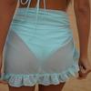 Cover Up Breathable Lace-up Polyester Pool Party Sundress Swimsuit Skirt Beachwear