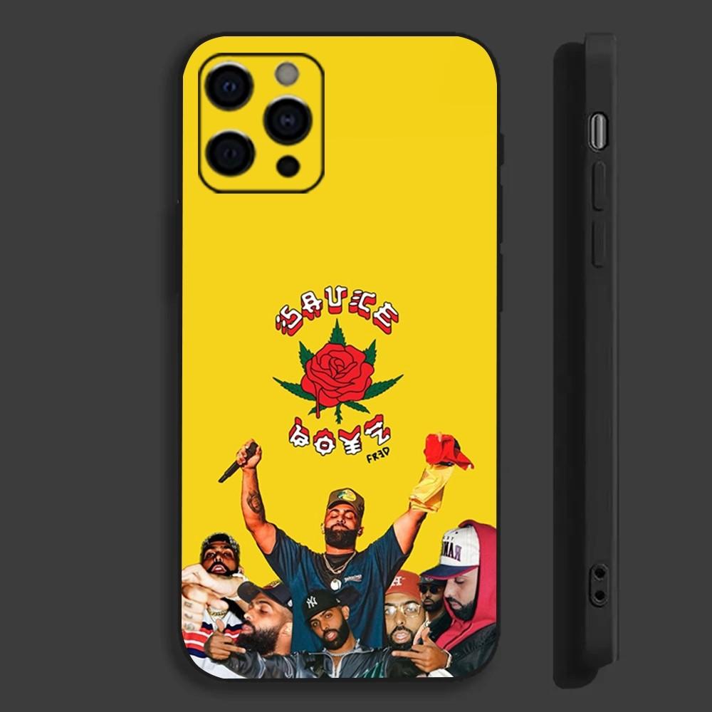 S-Sauce Boyze Eladio C-Carrion Rapper Phone Case For Apple iPhone 15,14,13,12,11,Pro,X,XS,Max,XR,Plus,Mini Soft Black Cover