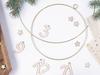 Metal Decorative Circle Pendants, Gold, 2 Pcs