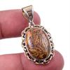 Natural Maryam Jasper 925 Solid Sterling Silver Gift TwoTone Pendant 1.50" Z3r70
