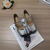 Women's Shoes Square Head Soft Sole Mary Jane Single Shoes Spring 2025 New Models with Skirts Flat Bottom Shallow Mouth One Word Belt Single Shoes