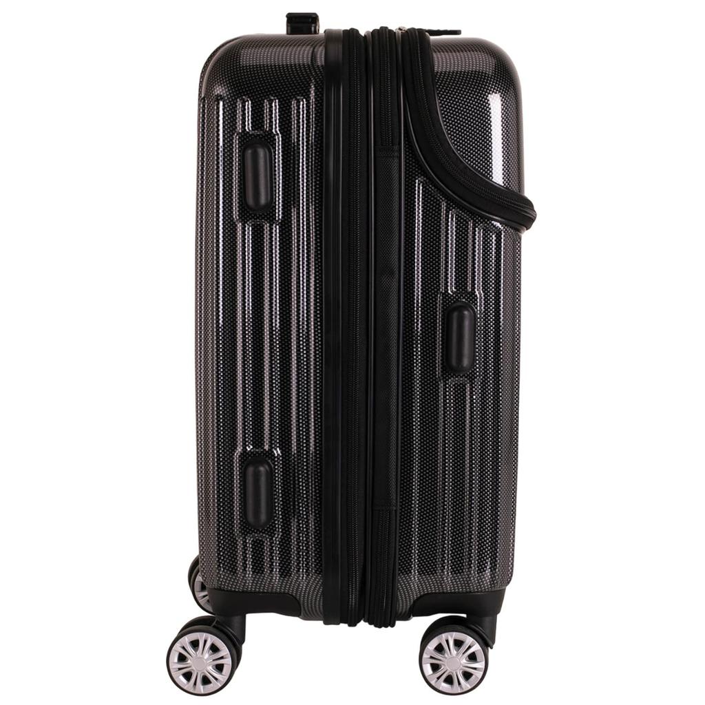 Чемодан для переноски, черный ободок, размер S, удлинение, жесткая сумка для переноски, застежка-молния [HEM] 39-50600 TR-024-01