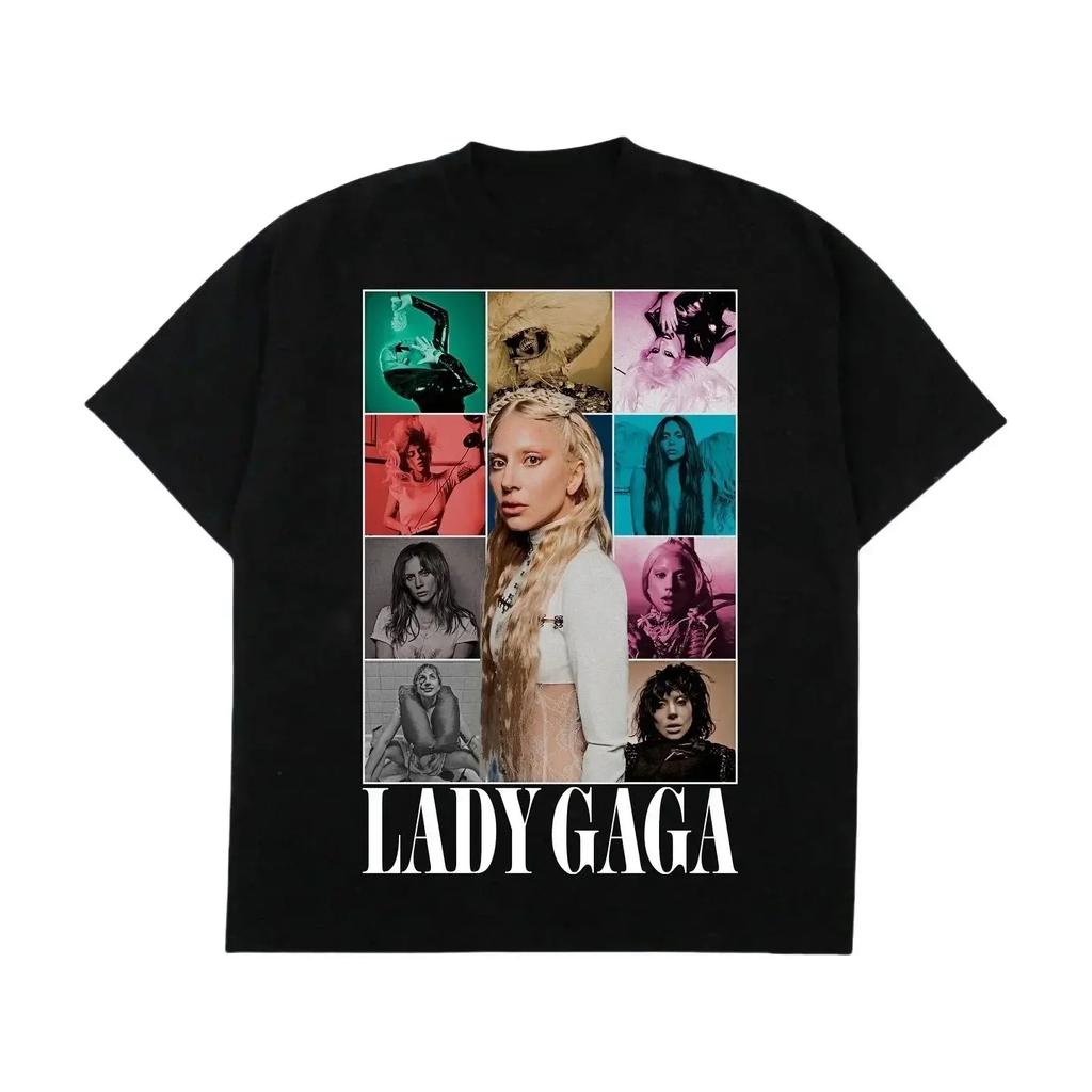 Summer Trendy Men's T-shirt Lady Gaga Casual Cotton Tees Retro Lady Gaga Short Sleeve Tee Unisex Summer Y2k Tops Men's Clothing