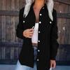 Women's Autumn and Winter New Solid Colour Corduroy Lapel Cardigan Loose Casual Temperament Jacket