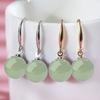 Simulation Green Drop Earrings Shell Beads Ear Hook Exquisite Long Earrings Female