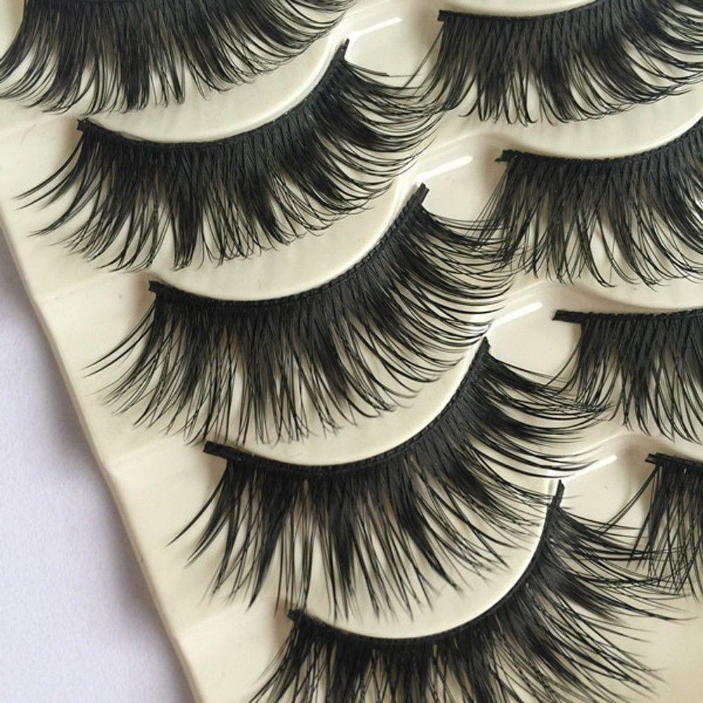5 пар Красивые Густые Натуральные Накладные Ресницы Наращивание Ресниц Глаз Крест Макияж Инструмент