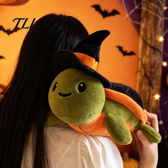 Collectible Cartoon Figure Halloween Cute Turtle Plush Toy with Wizard Hat, Soft Small Keychain Pendant Stuffed Animal, Pendant, Holiday Party Favors