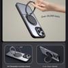 KEYSION Противоударный матовый чехол для MagSafe для iPhone 16 Pro Max с вращающимся на 360 ° магнитным кольцом-подставкой, прозрачная задняя крышка для телефона