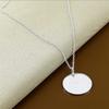 Silver 925 Necklace Fashion Round Pendant Necklace For Women Men Sterling Silver Jewelry