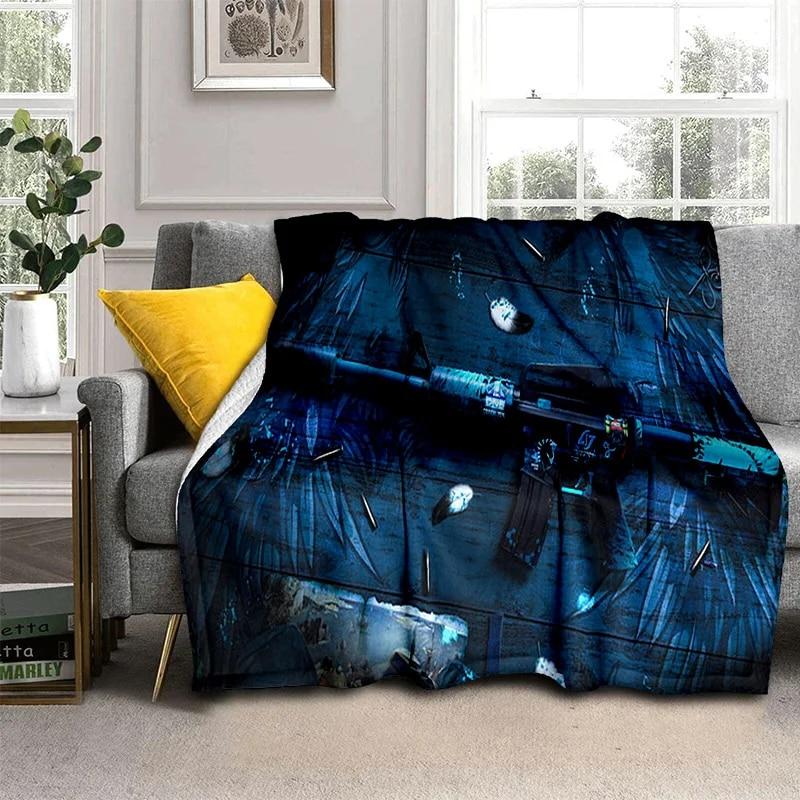 3D пистолет-нож USP, AK, M4, AWP, одеяло с патроном для винтовки, мягкое одеяло для дома, спальни, кровати, дивана, покрывало для пикника, детское одеяло