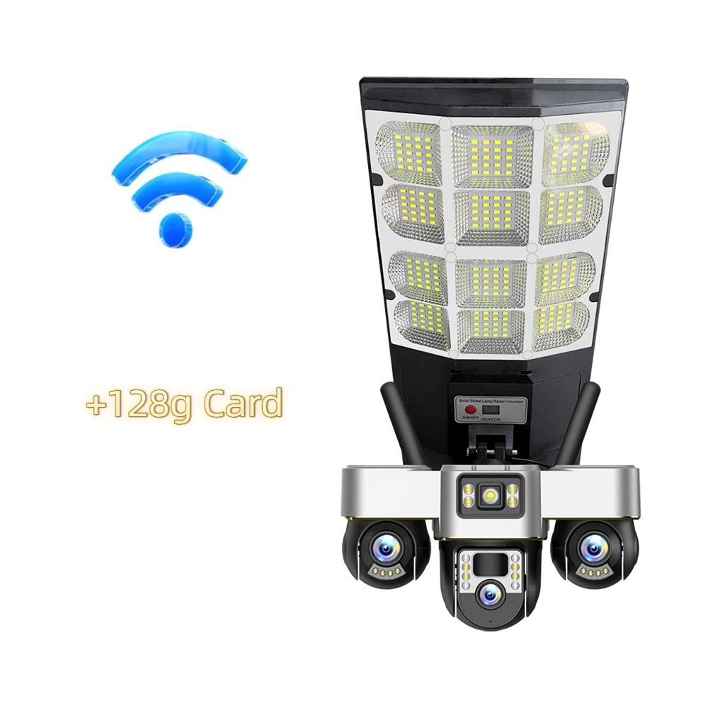 New Solar Street Light & Security Camera – Automatic Power, Smart Lighting, Three-Lens 4G WiFi Camera