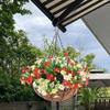 Yousheng Christmas Hanging Baskets Pre-Lit Artificial Basket with LED Lights Pine Cones Berries Winter Outdoor Planter for Outside Porch Front Door