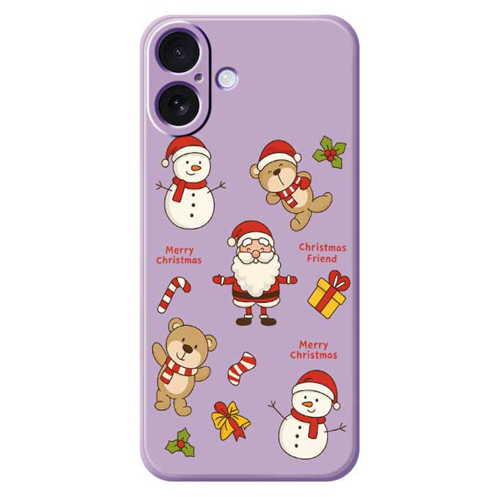 For iPhone 17 Case Christmas Friends Pattern Printing Straight Edge TPU Phone Back Cover