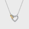 S925 Silver Tang Grass Pattern Gold and Silver Color Matching Love Ring Interlocking Pendant Necklace Niche Design Pig Nose Collarbone Chain