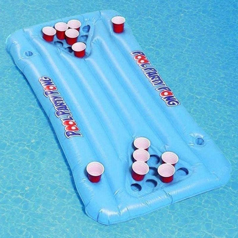 PVC Inflatable Pool Game Table Float Fun Pool Party Game Table Inflatable Pool Pong Table Pool Games Mattress 150x58x10cm