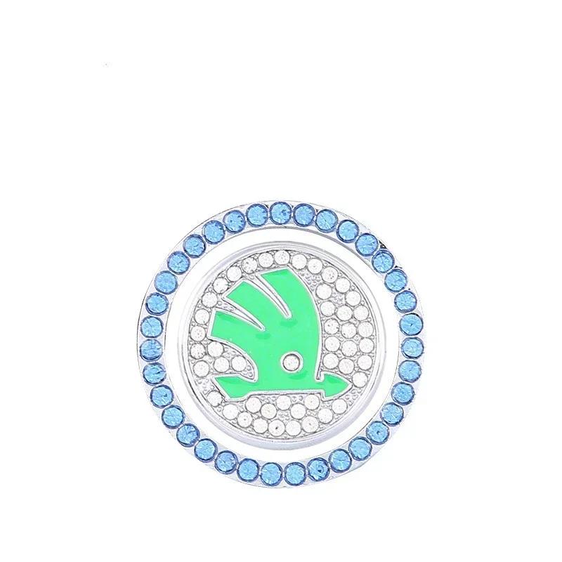 For Skoda Octavia 2 A7 Tour RS Fabia Rapid Kodiaq Superb Kamiq Yeti Karoq Diamond Car One-click Start Button Emblem Decoration HJ1