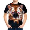Summer Round Neck Animal Pattern 3D Printed Top Fashionable Casual Short Sleeved Children's Boy T-shirts