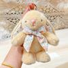 Plush Stuffed Plush Rabbit Keychain Flower Bowknot Rabbit Doll Keyring Bag Backpack Decor