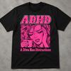 Funny ADHD Shirt, A Diva Has Distractions, Giant Coffee Cup Tee, Caffeinated Chaos, Present for Addict, Playful Old Style, Vibrant Color Pop