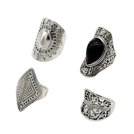 4 шт./компл. кольцо унисекс в богемном стиле, износостойкое супер крутое кольцо для вечеринки