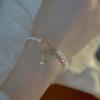 Imitation Pearl Hollow Copper Money Adjustable Bracelet For Elegant Hollow