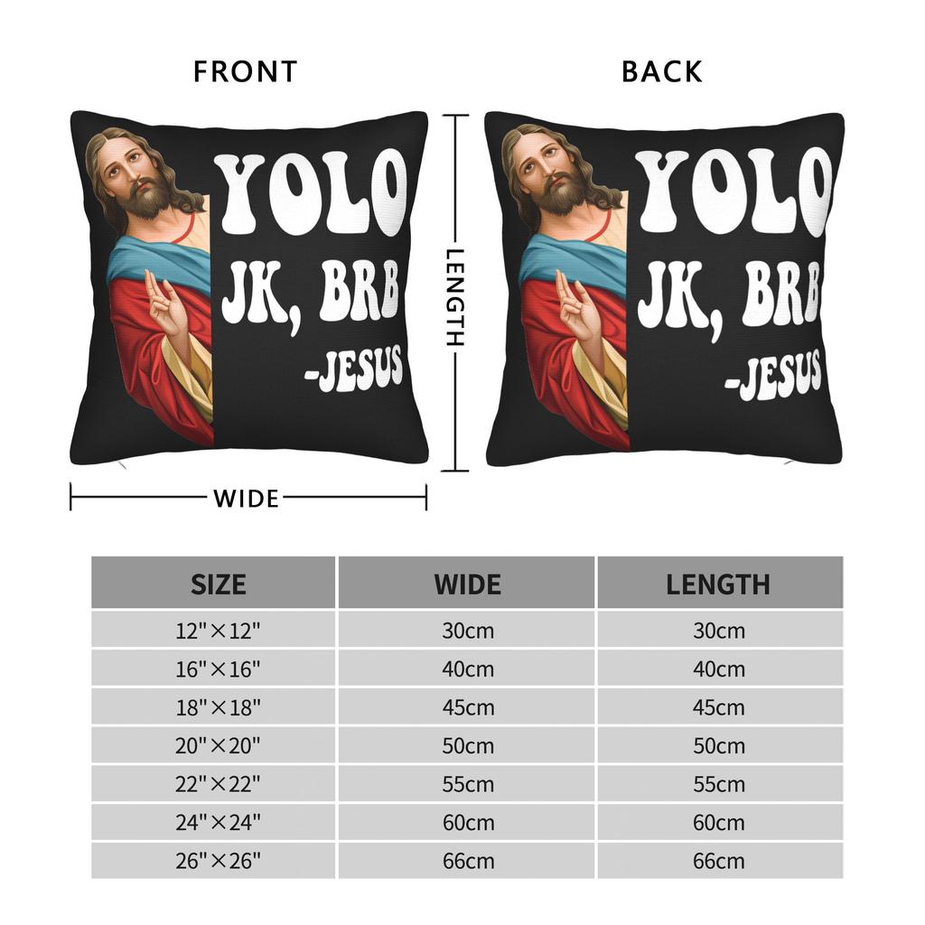 Pillow Cover Easter Yolo Jk Brb Jesus Fashion Pillow Case For Living Room Sofa Pillowcases