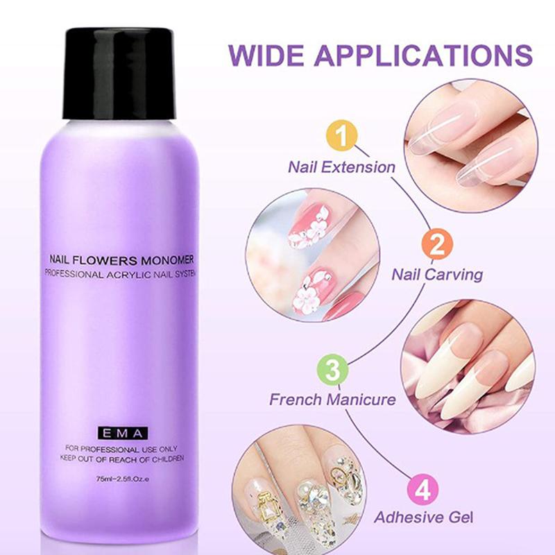 Акриловый жидкий мономер Кристаллический акриловый дизайн ногтей Наращивание ногтей Резьба Нежелтый