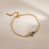 J&D Jewelry Позолоченная нержавеющая сталь 18K Синий двусторонний кулон-черепаха с раковиной Кристальный браслет с белыми стразами Женские подарки
