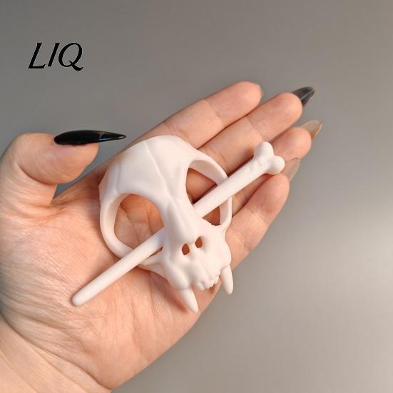 Прочная шпилька для волос Череп, 3D-печатный готический зажим с модным дизайном для женщин, Костяной Хэллоуинский аксессуар для пучка, для укладки собранных волос