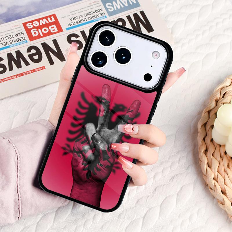 Чехол для телефона с орлом Албании для IPhone 17 16e 15 14 13 12 11 Pro Max Air Mini Мягкий защитный чехол