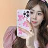 Красивый чехол для телефона Imd с розовым бантом и любовью для Iphone 11 12 Promax 14 Pro Max 13promax, задняя крышка с милым рисунком любви, чехол в виде ракушки