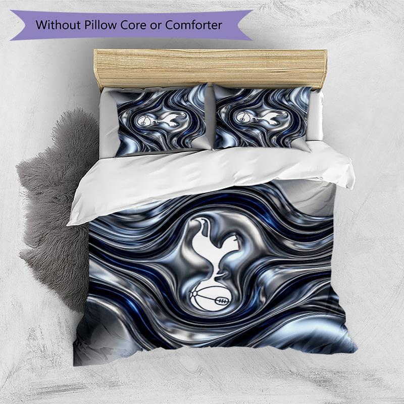 Tottenham Hotspur Pattern Printed 3PCS Bedding Set Soft Skin-Friendly Washable Duvet Cover & Pillowcases Set All Season Bedroom