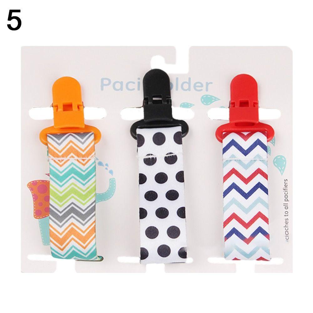 3PCs Pacifier Chain Bracket Dummy Clips Cartoon Print Child Pacifier Clips Nipple Holder Infants