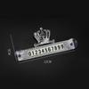Bling Алмазная Корона Стайлинг Автомобиля Временный Знак Парковки Металл Трендовый Номер Телефона Парковочная Карта Светящийся Цифровой Орнамент