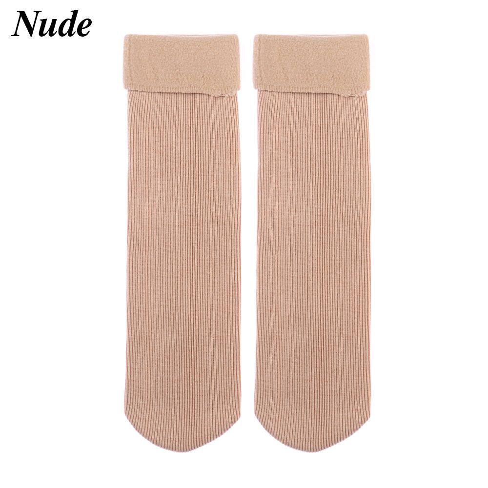 Autumn Winter Snow Boots Thicken Velvet Floor Socks Wool Cashmere Snow Socks Sleeping Warm Hosiery