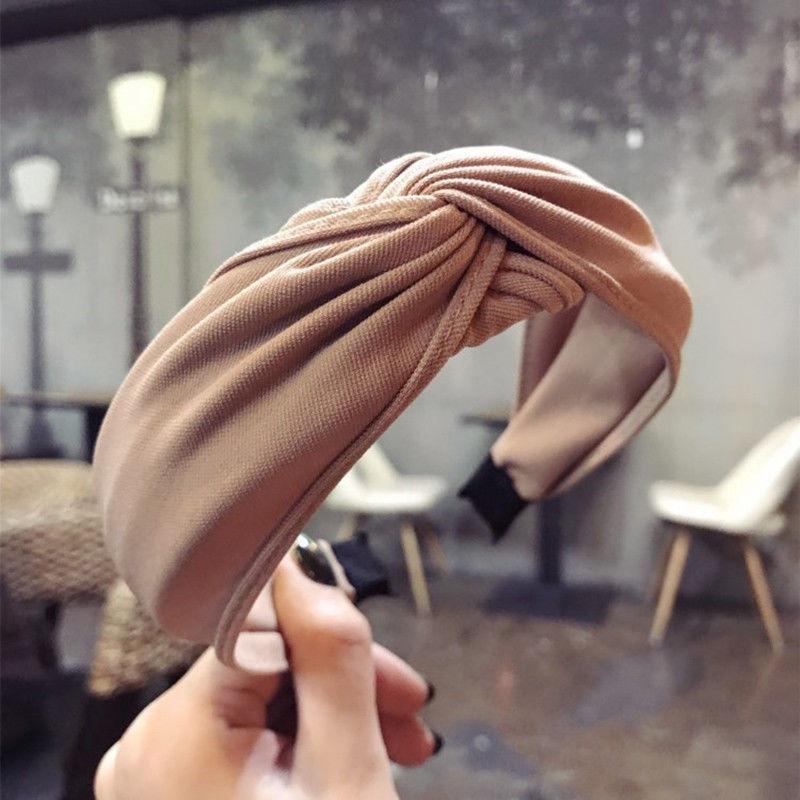 Women Ladies Yoga Elastic Hairband Bow Knot Headband Headwrap Hair Hoop Solid