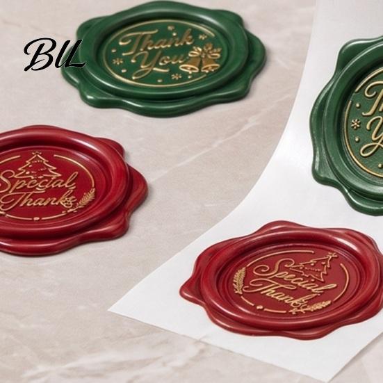Classic Red And Green Holiday Labels Christmas Wax Seal Stickers, Self-Adhesive Embossed Decals, DIY Scrapbook Embellishments Retro for Greeting Cards