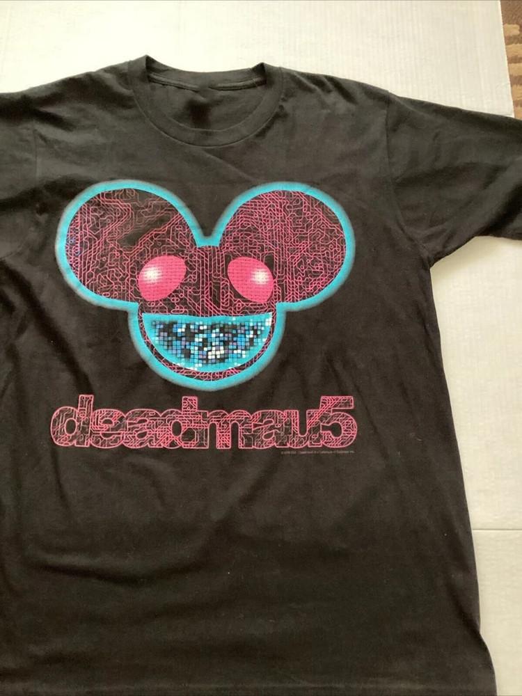 Винтажная черная футболка унисекс Deadmau5 Album из плотного хлопка S5XL