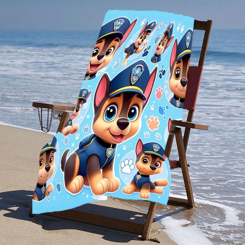 proof beach towel with a Paw Patrol characters pattern - soft,absorbent,quick-drying,machine washable - perfect for swimming,camping,bathing