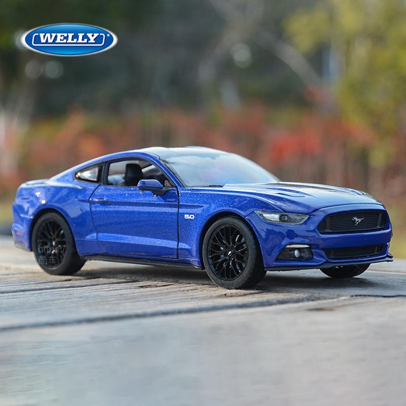 Welly 1/24 Ford Mustang GT 2015 Сплавная Модель Автомобиля Литая Игрушечная Машина Высокая Симуляция Автомобили Игрушки для Детей Детские Подарки