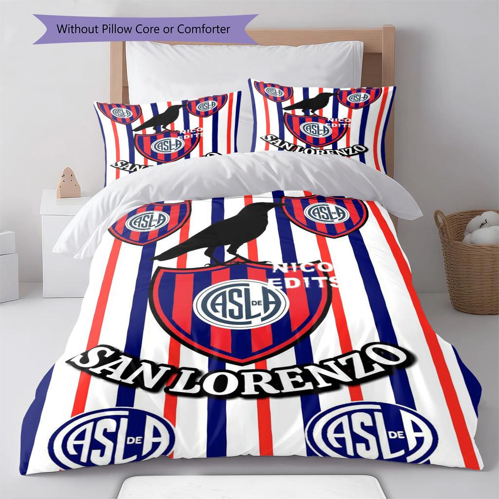 SAN LORENZO Pattern Bedding Set Quilt Cover Pillowcase Home Decor Gift (1 * duvet cover + 2 * pillowcase, without core)