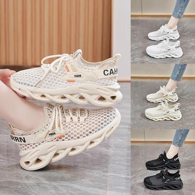 Женские сетчатые кроссовки дышащие противоскользящие повседневные спортивные туфли 2025 Новые кроссовки для бега с полым сетчатым верхом лето