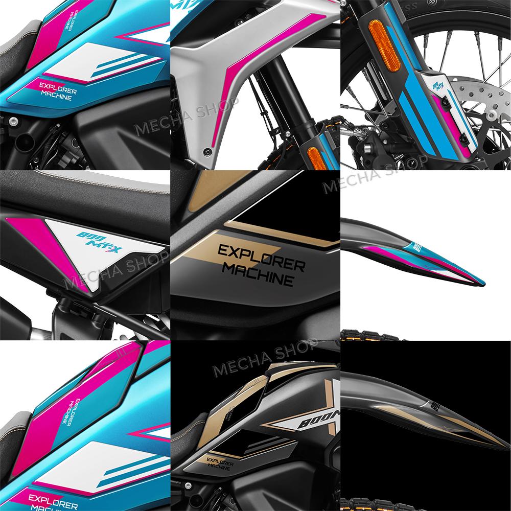 Для CFMOTO 800MTX 800 MT X 2025 2026 Аксессуары для мотоцикла Комбинация накладки на бак 3D-наклейка из смолы Комплект наклеек