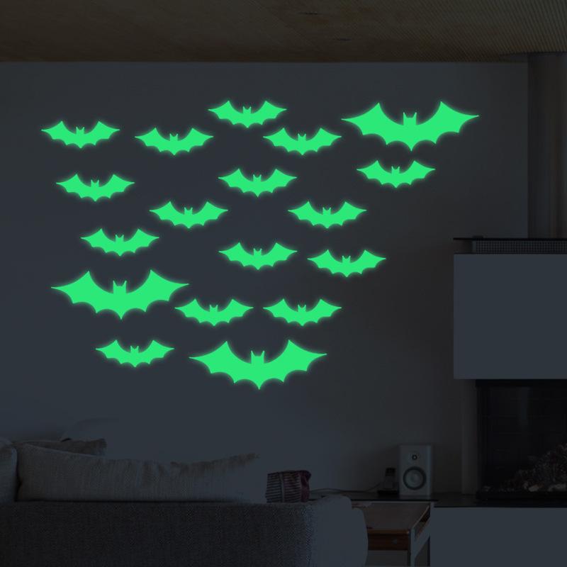 Halloween Luminous Wall Stickers Removable Fluorescent Sticker Peeping Eyes Stickers Glow Window Wall Decals