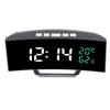 Светодиодные зеркальные часы-будильник Изогнутый экран 12 24-часовой формат Отображение температуры и влажности Режим повтора Электрический будильник
