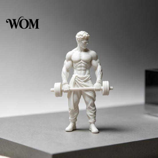 Bodybuilding Desk Decor 3D Printed Muscle Man Ornament, Fitness-Themed Sculpture for Bodybuilders, Workout Themed Sports Figure Weightlifting