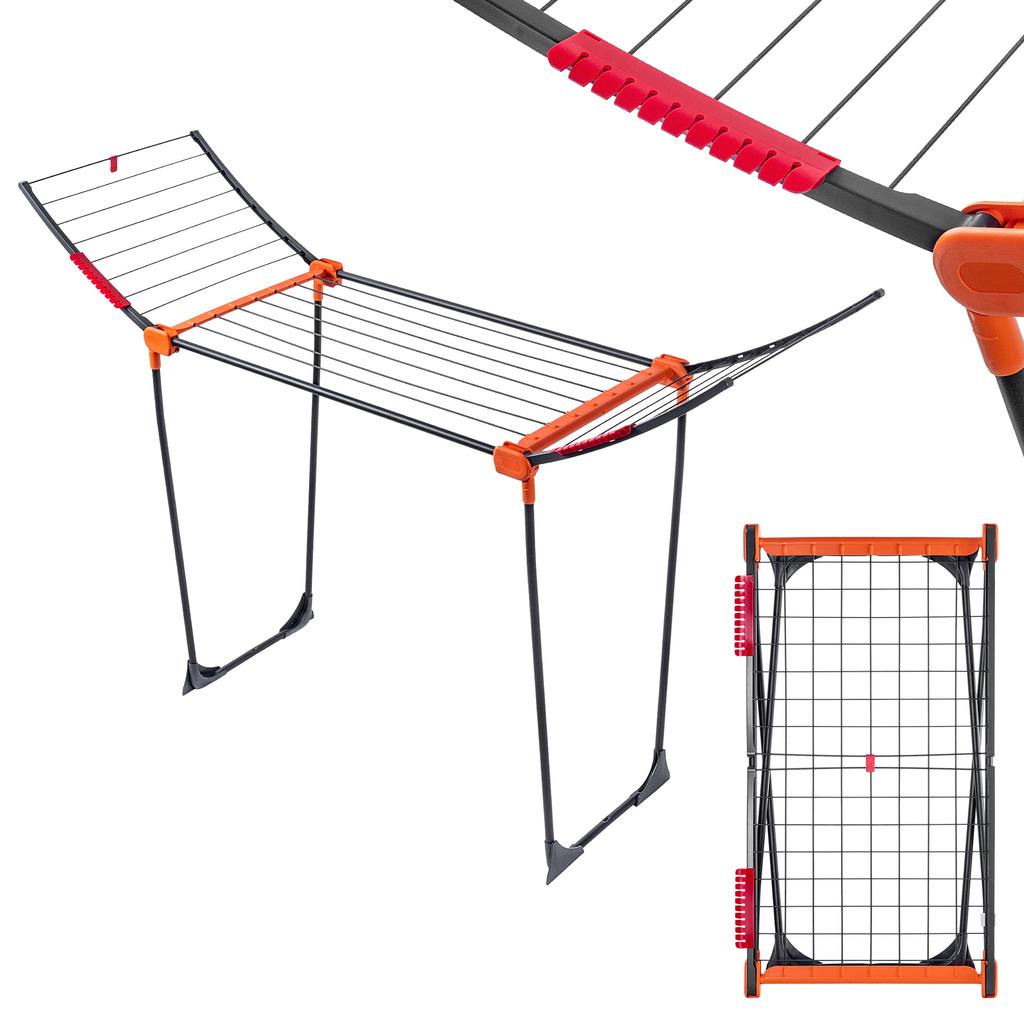 KADAX Сушилка для белья напольная 175 см для одежды складная ручки большая